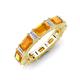 3 - Eriss 3.30 ctw Emerald Shape Citrine and Baguette Shape Lab Grown Diamond Women Eternity Band 
