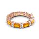 5 - Eriss 3.30 ctw Emerald Shape Citrine and Baguette Shape Lab Grown Diamond Women Eternity Band 