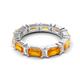 5 - Eriss 3.30 ctw Emerald Shape Citrine and Baguette Shape Lab Grown Diamond Women Eternity Band 