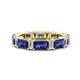 1 - Eriss 3.00 ctw Emerald Shape Iolite and Baguette Shape Lab Grown Diamond Women Eternity Band 