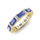 3 - Eriss 3.00 ctw Emerald Shape Iolite and Baguette Shape Lab Grown Diamond Women Eternity Band 