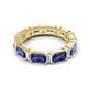 5 - Eriss 3.00 ctw Emerald Shape Iolite and Baguette Shape Lab Grown Diamond Women Eternity Band 