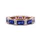 1 - Eriss 3.00 ctw Emerald Shape Iolite and Baguette Shape Lab Grown Diamond Women Eternity Band 