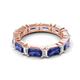 5 - Eriss 3.00 ctw Emerald Shape Iolite and Baguette Shape Lab Grown Diamond Women Eternity Band 
