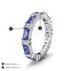 4 - Eriss 3.00 ctw Emerald Shape Iolite and Baguette Shape Lab Grown Diamond Women Eternity Band 