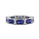 1 - Eriss 3.00 ctw Emerald Shape Iolite and Baguette Shape Lab Grown Diamond Women Eternity Band 