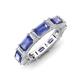 3 - Eriss 3.00 ctw Emerald Shape Iolite and Baguette Shape Lab Grown Diamond Women Eternity Band 