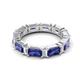 5 - Eriss 3.00 ctw Emerald Shape Iolite and Baguette Shape Lab Grown Diamond Women Eternity Band 