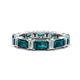 1 - Eriss 4.20 ctw Emerald Shape London Blue Topaz and Baguette Shape Lab Grown Diamond Women Eternity Band 