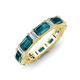 3 - Eriss 4.20 ctw Emerald Shape London Blue Topaz and Baguette Shape Lab Grown Diamond Women Eternity Band 