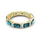 5 - Eriss 4.20 ctw Emerald Shape London Blue Topaz and Baguette Shape Lab Grown Diamond Women Eternity Band 