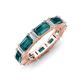 3 - Eriss 4.20 ctw Emerald Shape London Blue Topaz and Baguette Shape Lab Grown Diamond Women Eternity Band 