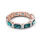 5 - Eriss 4.20 ctw Emerald Shape London Blue Topaz and Baguette Shape Lab Grown Diamond Women Eternity Band 