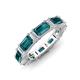 3 - Eriss 4.20 ctw Emerald Shape London Blue Topaz and Baguette Shape Lab Grown Diamond Women Eternity Band 