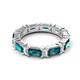 5 - Eriss 4.20 ctw Emerald Shape London Blue Topaz and Baguette Shape Lab Grown Diamond Women Eternity Band 