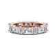 1 - Eriss 3.00 ctw Emerald Shape Moissanite and Baguette Shape Lab Grown Diamond Women Eternity Band 