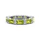 1 - Eriss 4.00 ctw Emerald Shape Peridot and Baguette Shape Lab Grown Diamond Women Eternity Band 