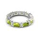 5 - Eriss 4.00 ctw Emerald Shape Peridot and Baguette Shape Lab Grown Diamond Women Eternity Band 