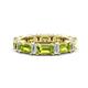 1 - Eriss 4.00 ctw Emerald Shape Peridot and Baguette Shape Lab Grown Diamond Women Eternity Band 