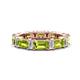 1 - Eriss 4.00 ctw Emerald Shape Peridot and Baguette Shape Lab Grown Diamond Women Eternity Band 