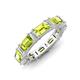 3 - Eriss 4.00 ctw Emerald Shape Peridot and Baguette Shape Lab Grown Diamond Women Eternity Band 