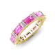 3 - Eriss 3.50 ctw Emerald Shape Pink Sapphire and Baguette Shape Lab Grown Diamond Women Eternity Band 