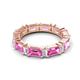 5 - Eriss 3.50 ctw Emerald Shape Pink Sapphire and Baguette Shape Lab Grown Diamond Women Eternity Band 