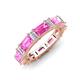 3 - Eriss 3.50 ctw Emerald Shape Pink Sapphire and Baguette Shape Lab Grown Diamond Women Eternity Band 