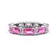 1 - Eriss 3.50 ctw Emerald Shape Pink Sapphire and Baguette Shape Lab Grown Diamond Women Eternity Band 