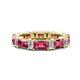 1 - Eriss 4.00 ctw Emerald Shape Pink Tourmaline and Baguette Shape Lab Grown Diamond Women Eternity Band 