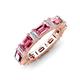 3 - Eriss 4.00 ctw Emerald Shape Pink Tourmaline and Baguette Shape Lab Grown Diamond Women Eternity Band 