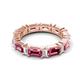 5 - Eriss 4.00 ctw Emerald Shape Pink Tourmaline and Baguette Shape Lab Grown Diamond Women Eternity Band 
