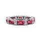 1 - Eriss 4.00 ctw Emerald Shape Pink Tourmaline and Baguette Shape Lab Grown Diamond Women Eternity Band 