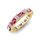 3 - Eriss 4.00 ctw Emerald Shape Pink Tourmaline and Baguette Shape Lab Grown Diamond Women Eternity Band 