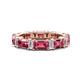 1 - Eriss 4.00 ctw Emerald Shape Pink Tourmaline and Baguette Shape Lab Grown Diamond Women Eternity Band 