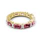 5 - Eriss 4.00 ctw Emerald Shape Pink Tourmaline and Baguette Shape Lab Grown Diamond Women Eternity Band 