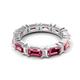 5 - Eriss 4.00 ctw Emerald Shape Pink Tourmaline and Baguette Shape Lab Grown Diamond Women Eternity Band 
