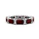 1 - Eriss 4.50 ctw Emerald Shape Red Garnet and Baguette Shape Lab Grown Diamond Women Eternity Band 
