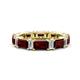 1 - Eriss 4.50 ctw Emerald Shape Red Garnet and Baguette Shape Lab Grown Diamond Women Eternity Band 
