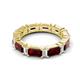 5 - Eriss 4.50 ctw Emerald Shape Red Garnet and Baguette Shape Lab Grown Diamond Women Eternity Band 