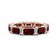 1 - Eriss 4.50 ctw Emerald Shape Red Garnet and Baguette Shape Lab Grown Diamond Women Eternity Band 