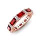3 - Eriss 4.50 ctw Emerald Shape Red Garnet and Baguette Shape Lab Grown Diamond Women Eternity Band 