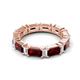5 - Eriss 4.50 ctw Emerald Shape Red Garnet and Baguette Shape Lab Grown Diamond Women Eternity Band 