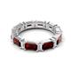 5 - Eriss 4.50 ctw Emerald Shape Red Garnet and Baguette Shape Lab Grown Diamond Women Eternity Band 