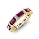 3 - Eriss 4.50 ctw Emerald Shape Rhodolite Garnet and Baguette Shape Lab Grown Diamond Women Eternity Band 
