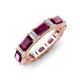 3 - Eriss 4.50 ctw Emerald Shape Rhodolite Garnet and Baguette Shape Lab Grown Diamond Women Eternity Band 