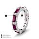 4 - Eriss 4.50 ctw Emerald Shape Rhodolite Garnet and Baguette Shape Lab Grown Diamond Women Eternity Band 