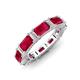 3 - Eriss 3.50 ctw Emerald Shape Ruby and Baguette Shape Lab Grown Diamond Women Eternity Band 