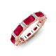 3 - Eriss 3.50 ctw Emerald Shape Ruby and Baguette Shape Lab Grown Diamond Women Eternity Band 