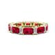 1 - Eriss 3.50 ctw Emerald Shape Ruby and Baguette Shape Lab Grown Diamond Women Eternity Band 